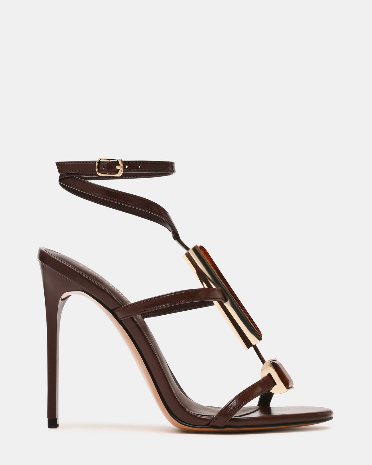 SHAYLEE Brown Stone Detail Strappy Stiletto Women's Heel | Steve Madden Hot Sale