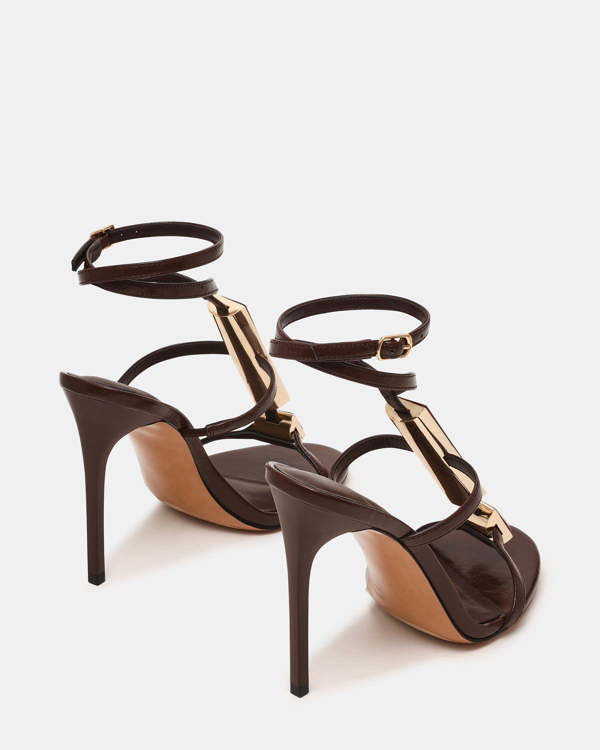 SHAYLEE Brown Stone Detail Strappy Stiletto Women's Heel | Steve Madden Hot Sale