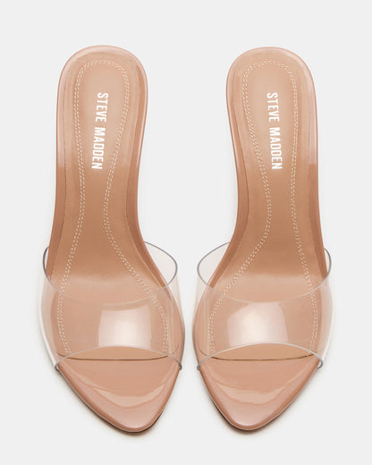 SANTI Clear Pointed-Toe Mule Women's Heel | Steve Madden Essential