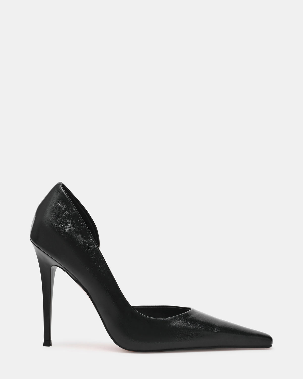 ELEGANT Black Leather Pointed-Toe Stiletto Pump Women's Heel | Steve Madden Discount