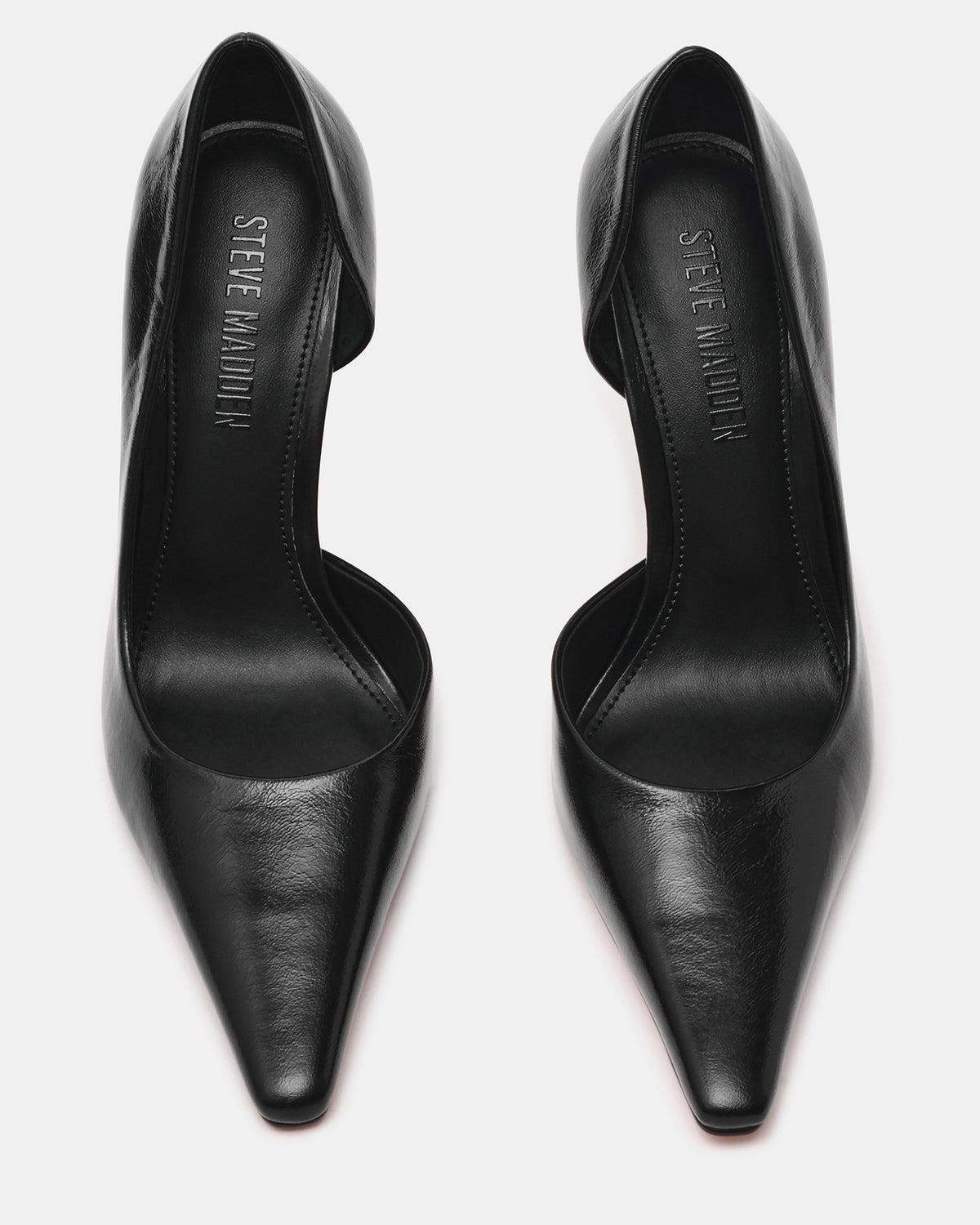 ELEGANT Black Leather Pointed-Toe Stiletto Pump Women's Heel | Steve Madden Discount