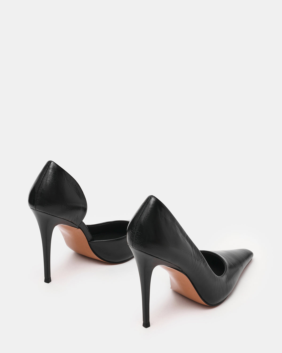 ELEGANT Black Leather Pointed-Toe Stiletto Pump Women's Heel | Steve Madden Discount
