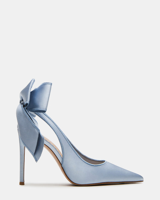 TEACUP Blue Satin Women's Pointed-Toe Slingback Heel | Steve Madden Top Pick