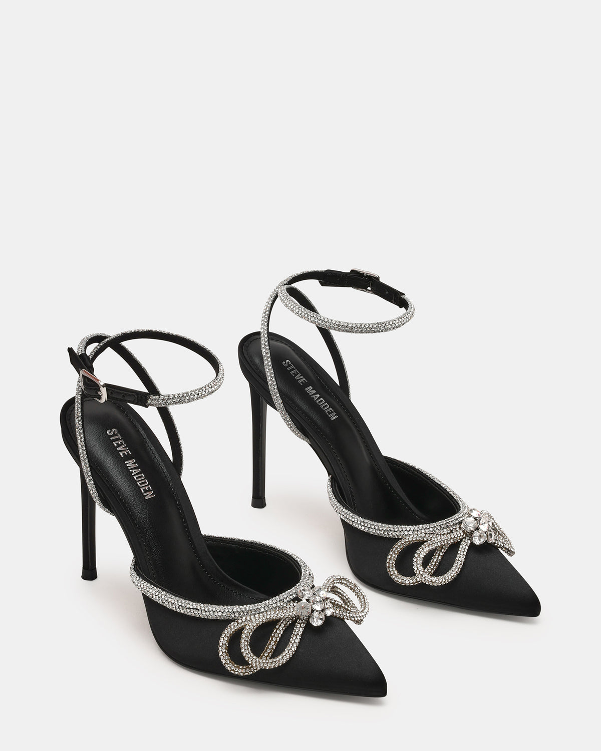 VIABLE Black Women's Rhinestone-Embellished Stilettos | Steve Madden Essential