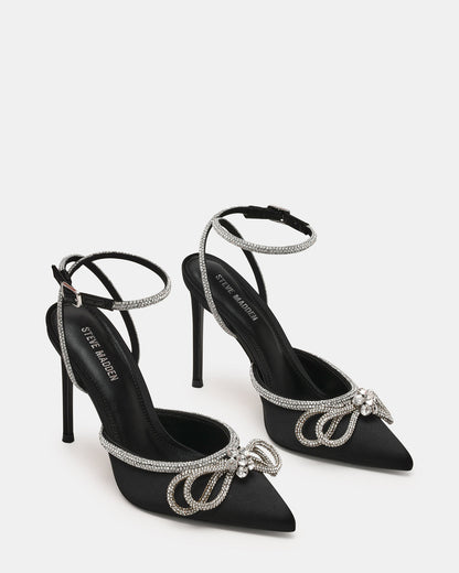VIABLE Black Women's Rhinestone-Embellished Stilettos | Steve Madden Essential