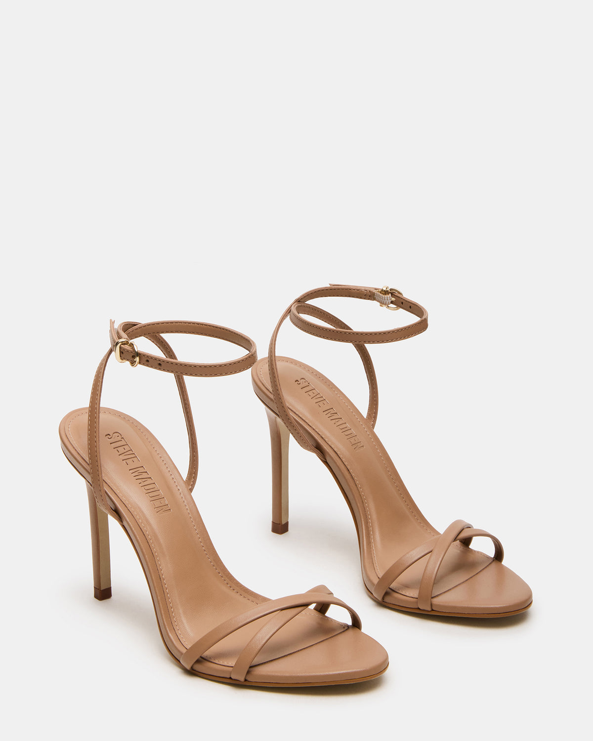 JYPSEY Tan Leather Strappy Stiletto Women's Heel | Steve Madden Essential