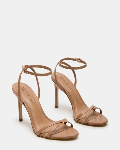 JYPSEY Tan Leather Strappy Stiletto Women's Heel | Steve Madden Essential