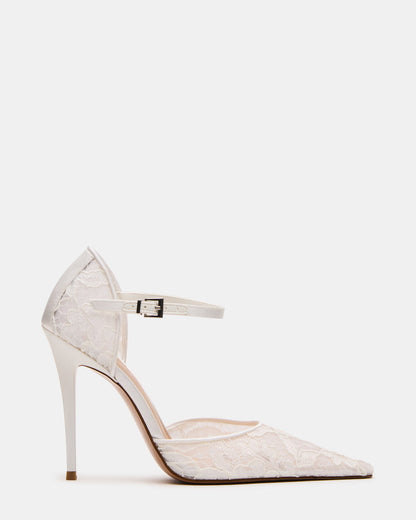 AVANT White Lace Pointed-Toe Stiletto Pump Women's Heel | Steve Madden Smart Buy