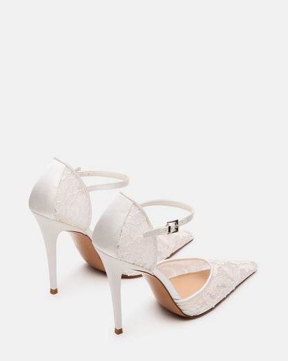 AVANT White Lace Pointed-Toe Stiletto Pump Women's Heel | Steve Madden Smart Buy