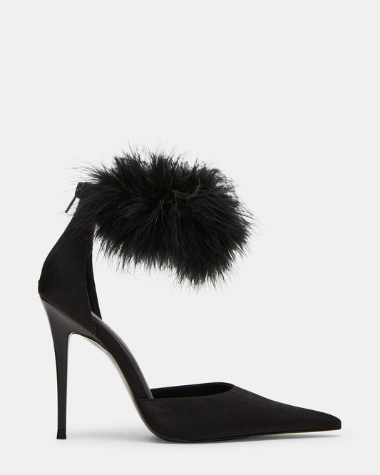 ELUSIVE Black Satin Pointed-Toe Stiletto Pump Women's Heel | Steve Madden Discount