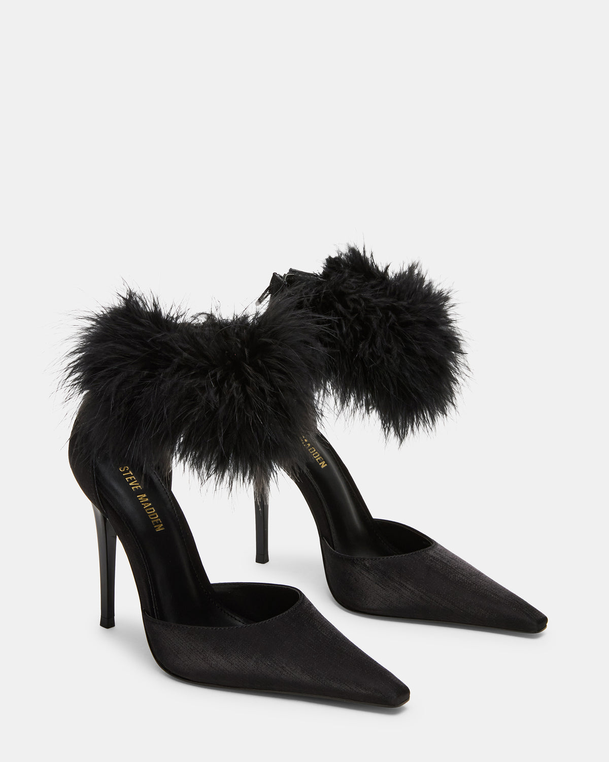 ELUSIVE Black Satin Pointed-Toe Stiletto Pump Women's Heel | Steve Madden Discount