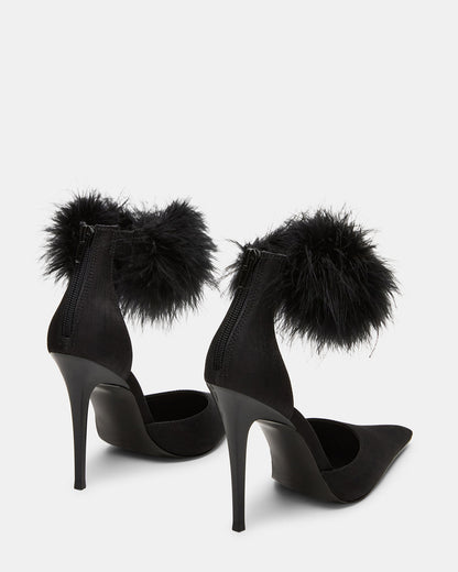 ELUSIVE Black Satin Pointed-Toe Stiletto Pump Women's Heel | Steve Madden Discount