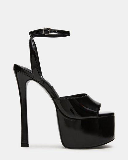 OLYSSIA Black Platform Stiletto Ankle Strap Women's Heel | Steve Madden Quality
