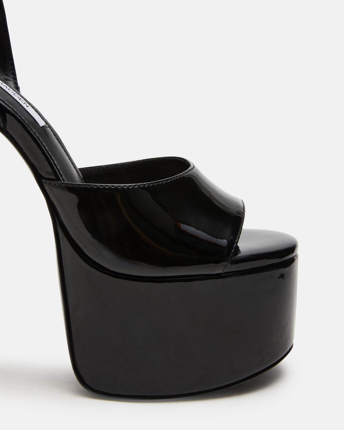 OLYSSIA Black Platform Stiletto Ankle Strap Women's Heel | Steve Madden Quality