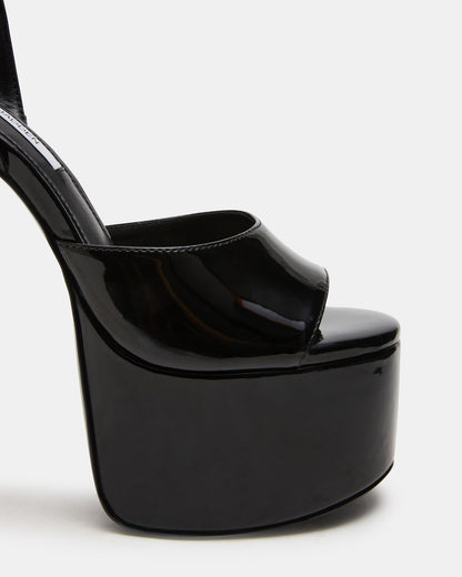 OLYSSIA Black Platform Stiletto Ankle Strap Women's Heel | Steve Madden Quality