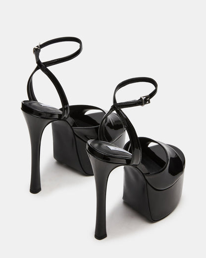 OLYSSIA Black Platform Stiletto Ankle Strap Women's Heel | Steve Madden Quality