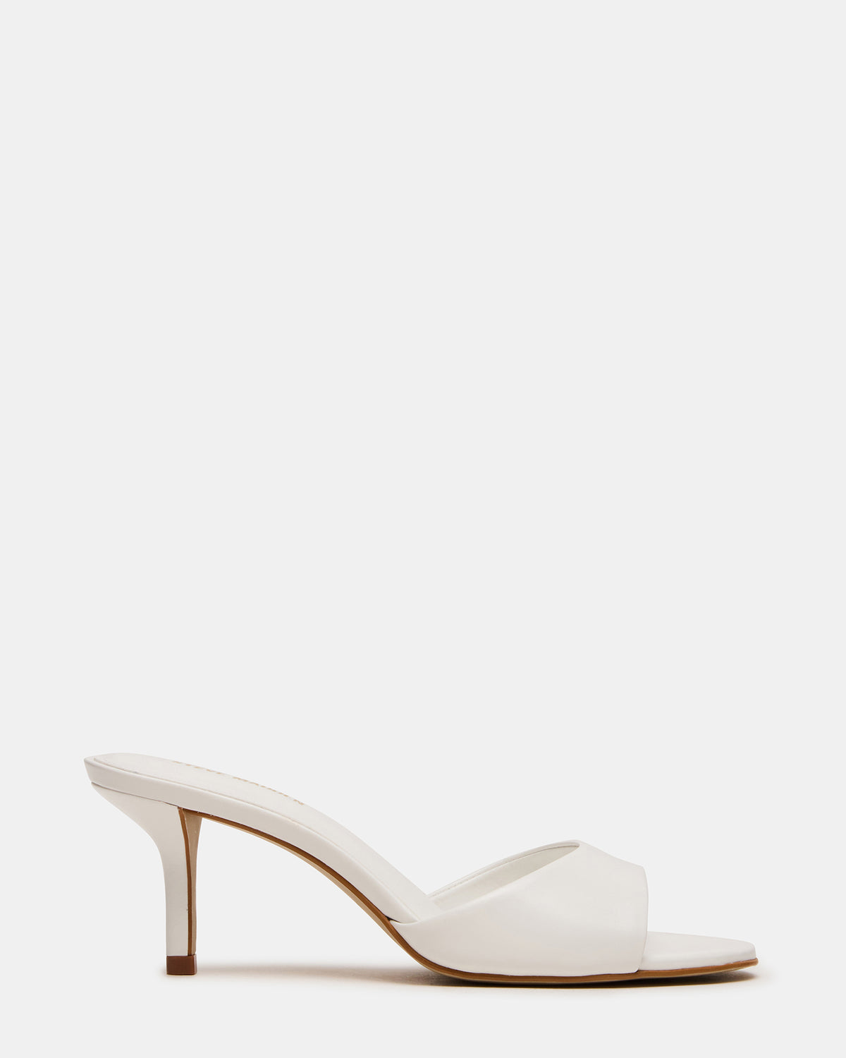 KENDRIX White Leather Mule Stiletto Women's Heel | Steve Madden Customer Favorite