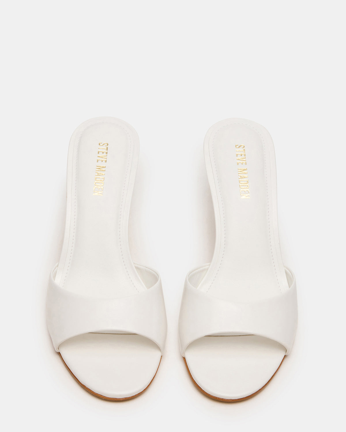 KENDRIX White Leather Mule Stiletto Women's Heel | Steve Madden Customer Favorite