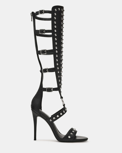 COMPOSURE Black Studs Strappy Stiletto Buckles Women's Heel | Steve Madden Discount