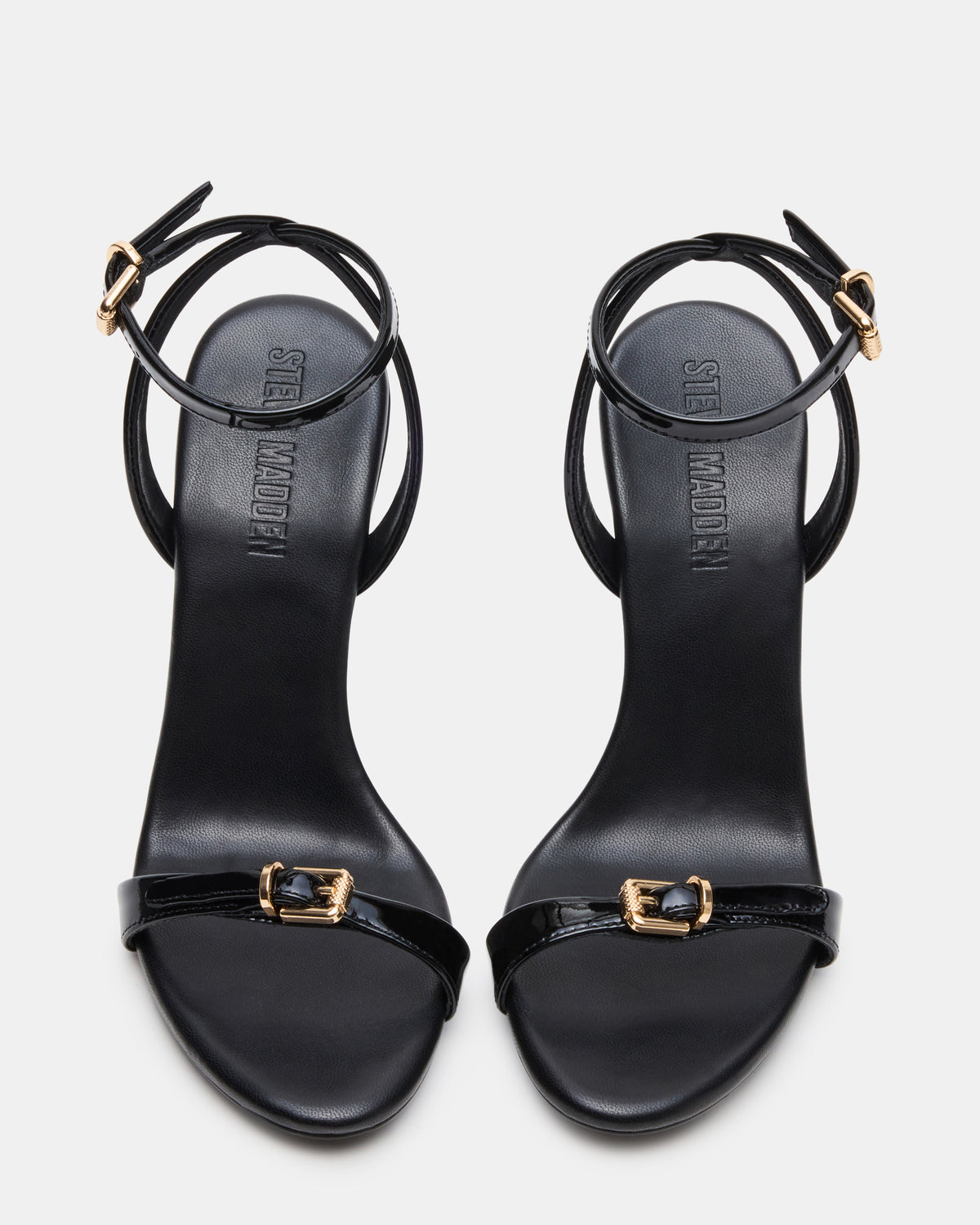 FOXX Black Patent Strappy Stiletto Open-Toe Women's Heel | Steve Madden Essential