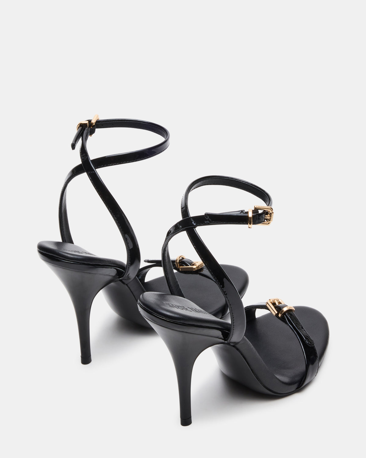 FOXX Black Patent Strappy Stiletto Open-Toe Women's Heel | Steve Madden Essential