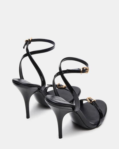 FOXX Black Patent Strappy Stiletto Open-Toe Women's Heel | Steve Madden Essential