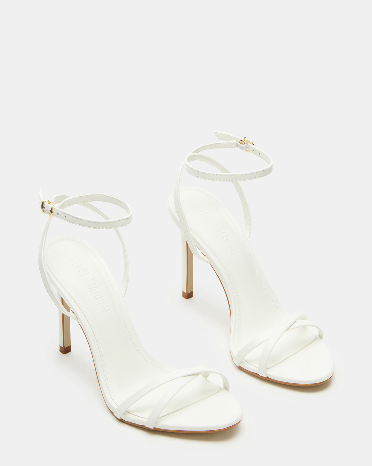 JYPSEY White Leather Strappy Stiletto Women's Heel | Steve Madden Latest
