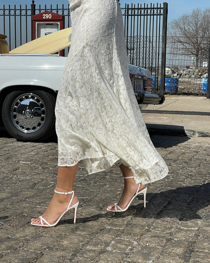 JYPSEY White Leather Strappy Stiletto Women's Heel | Steve Madden Latest