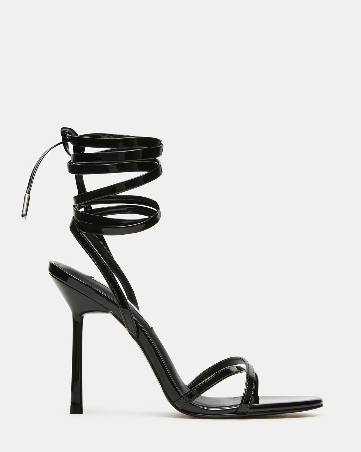 NERI Black Patent Strappy Stiletto Round-Toe Women's Heel | Steve Madden Hot Sale
