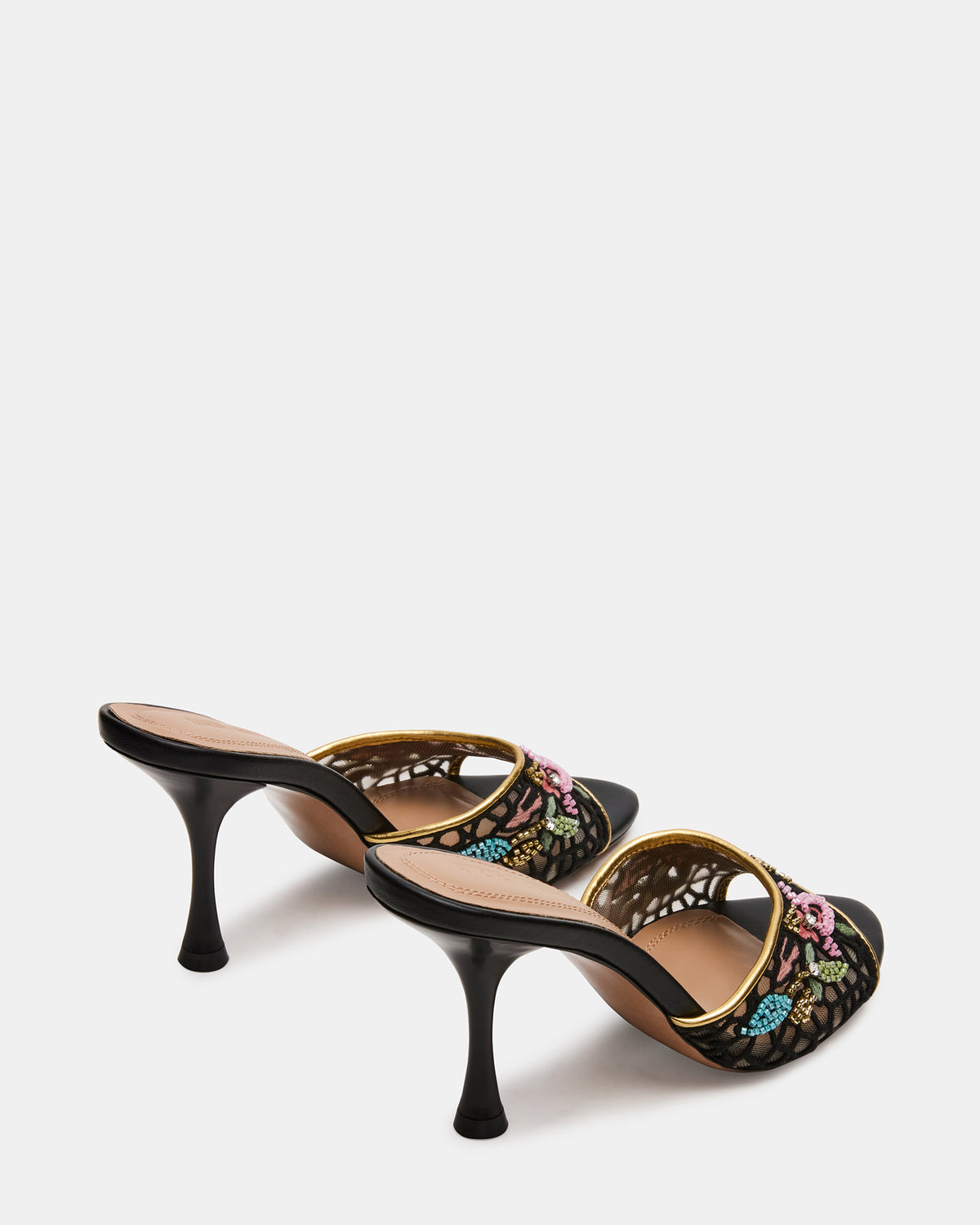 SANTI Mesh Black Multi Pointed-Toe Mule Women's Heel | Steve Madden Special Offer
