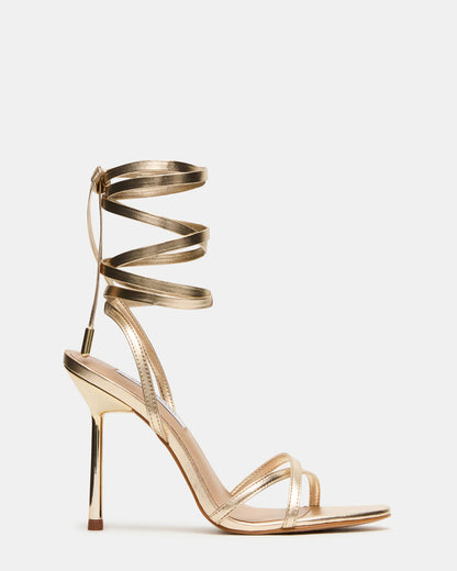 NERI Champagne Strappy Stiletto Round-Toe Women's Heel | Steve Madden Special Offer