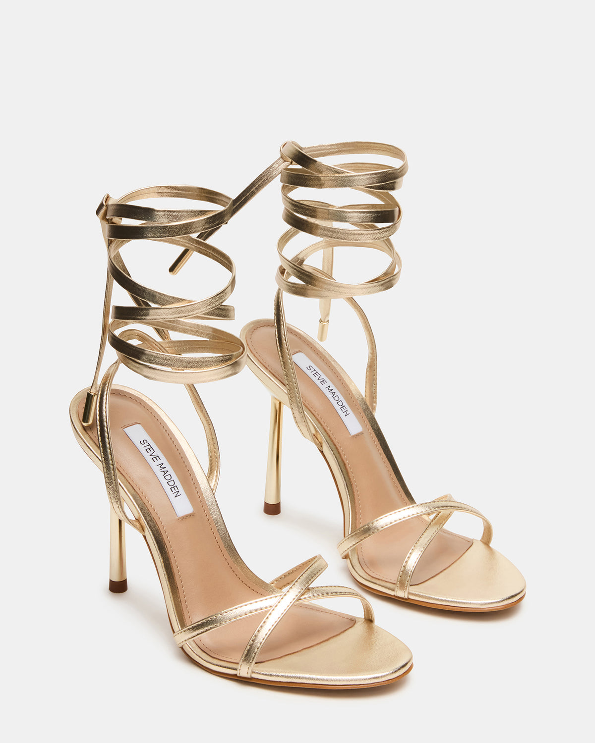 NERI Champagne Strappy Stiletto Round-Toe Women's Heel | Steve Madden Special Offer