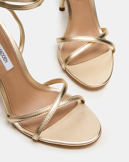 NERI Champagne Strappy Stiletto Round-Toe Women's Heel | Steve Madden Special Offer