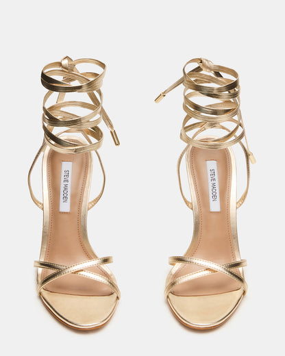 NERI Champagne Strappy Stiletto Round-Toe Women's Heel | Steve Madden Special Offer