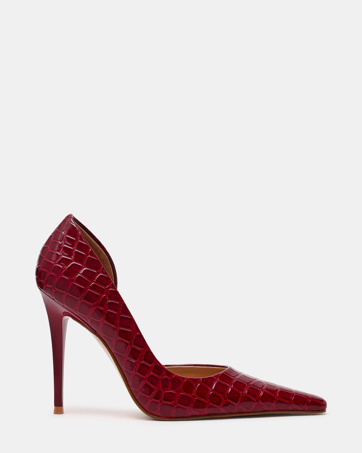 ELEGANT Red Crocodile Pointed-Toe Stiletto Pump Women's Heel | Steve Madden Signature