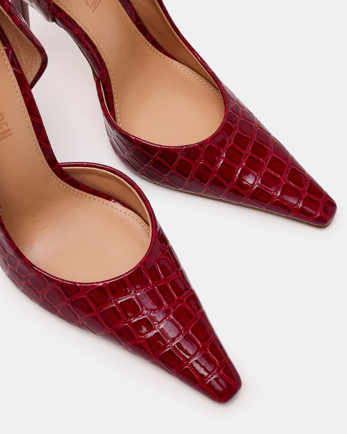 ELEGANT Red Crocodile Pointed-Toe Stiletto Pump Women's Heel | Steve Madden Signature