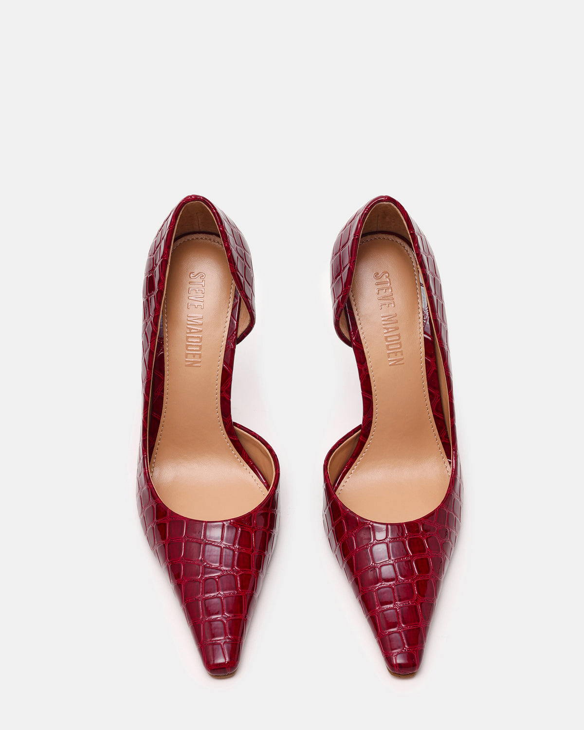ELEGANT Red Crocodile Pointed-Toe Stiletto Pump Women's Heel | Steve Madden Signature