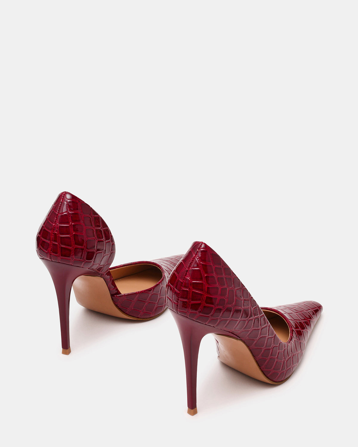 ELEGANT Red Crocodile Pointed-Toe Stiletto Pump Women's Heel | Steve Madden Signature