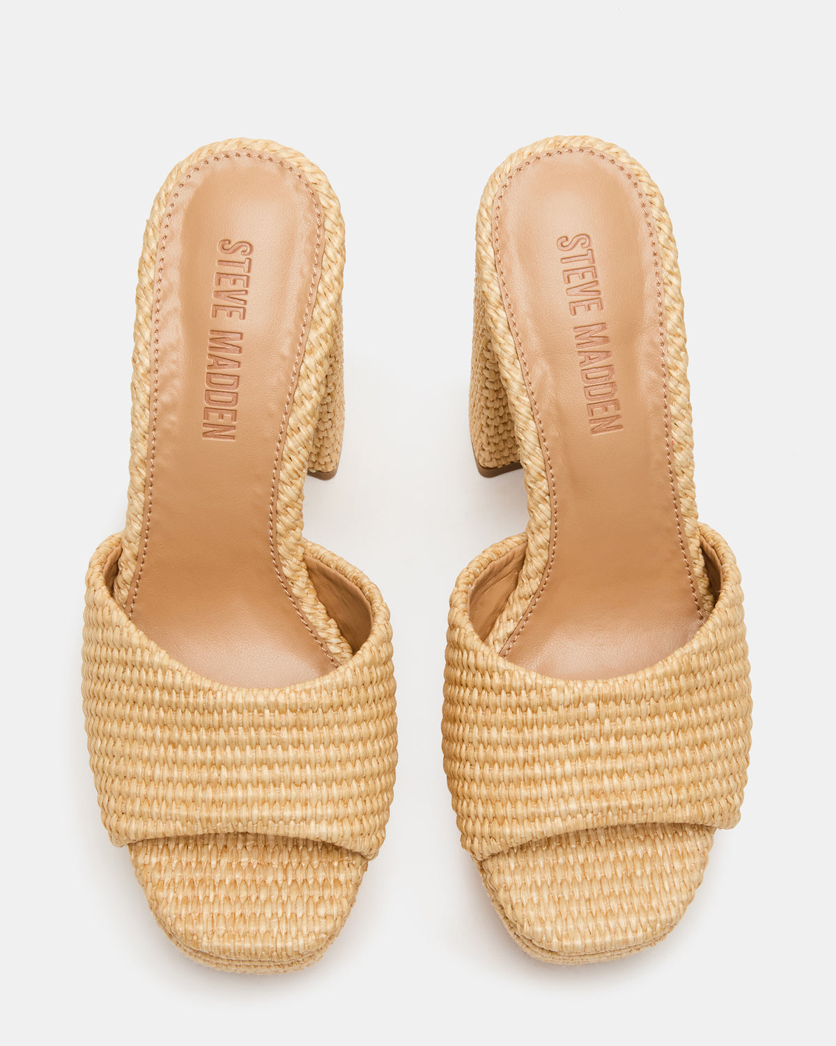 JOEL Natural Raffia Square-Toe Platform Raffia Mule Women's Heel | Steve Madden Best Price