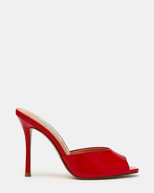 PRIYA Red Patent Mule Women's Heel | Steve Madden Recommended