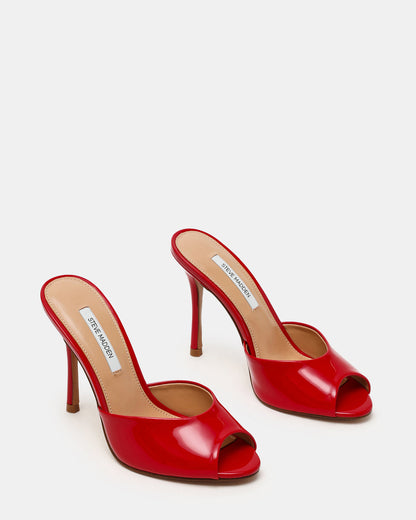 PRIYA Red Patent Mule Women's Heel | Steve Madden Recommended