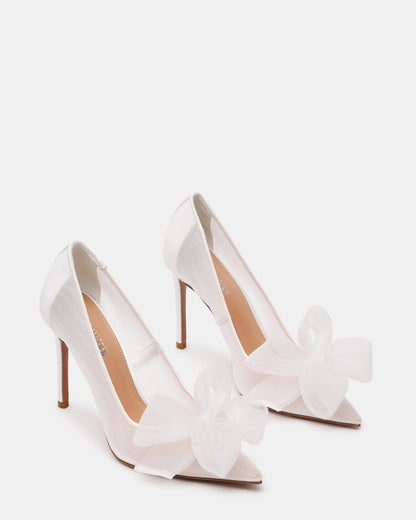 TAFFY White Bow Pointed-Toe Stiletto Pump Women's Heel | Steve Madden Best Seller