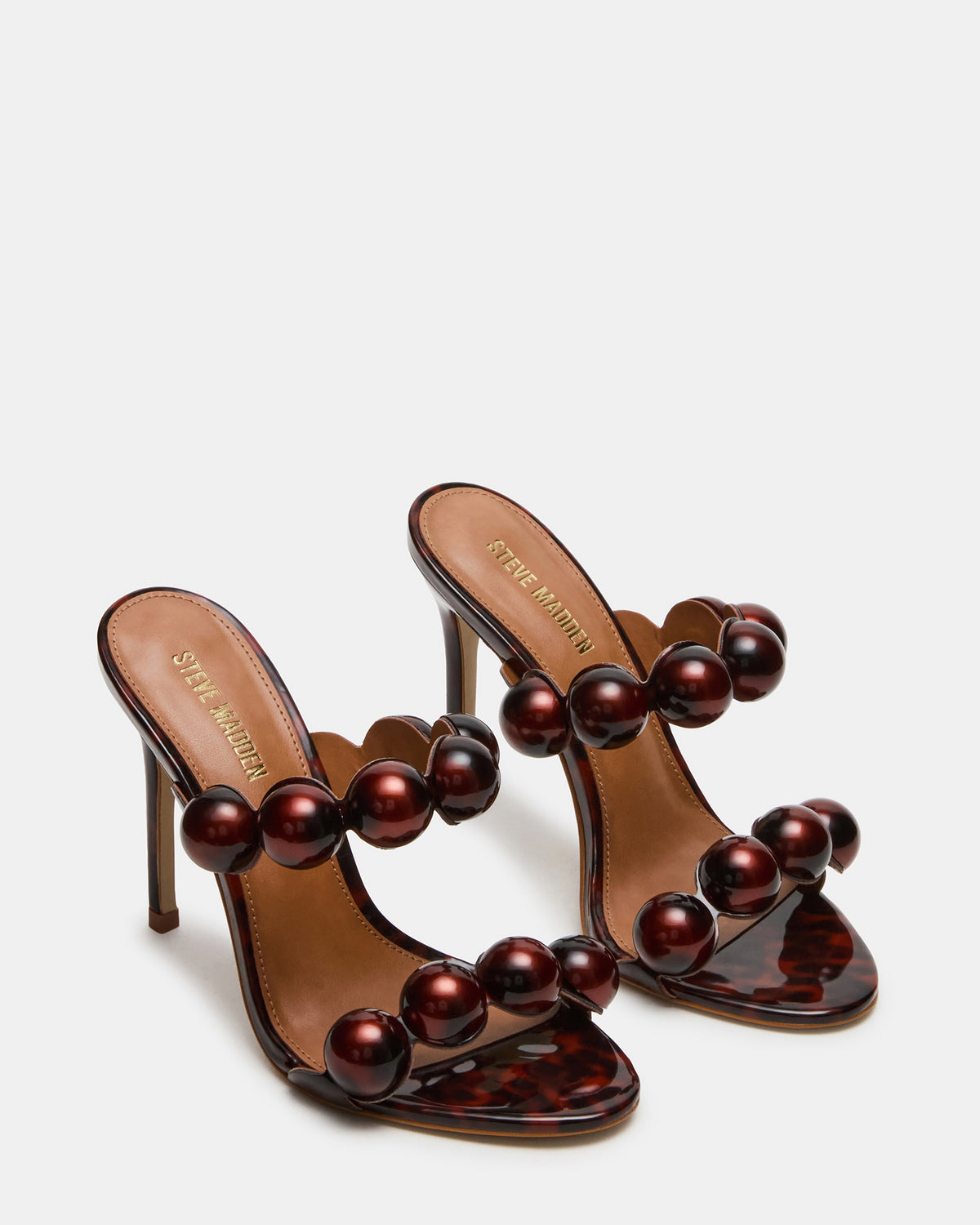 SATURN Beads Tortoise Stiletto Mule Women's Heel | Steve Madden Latest