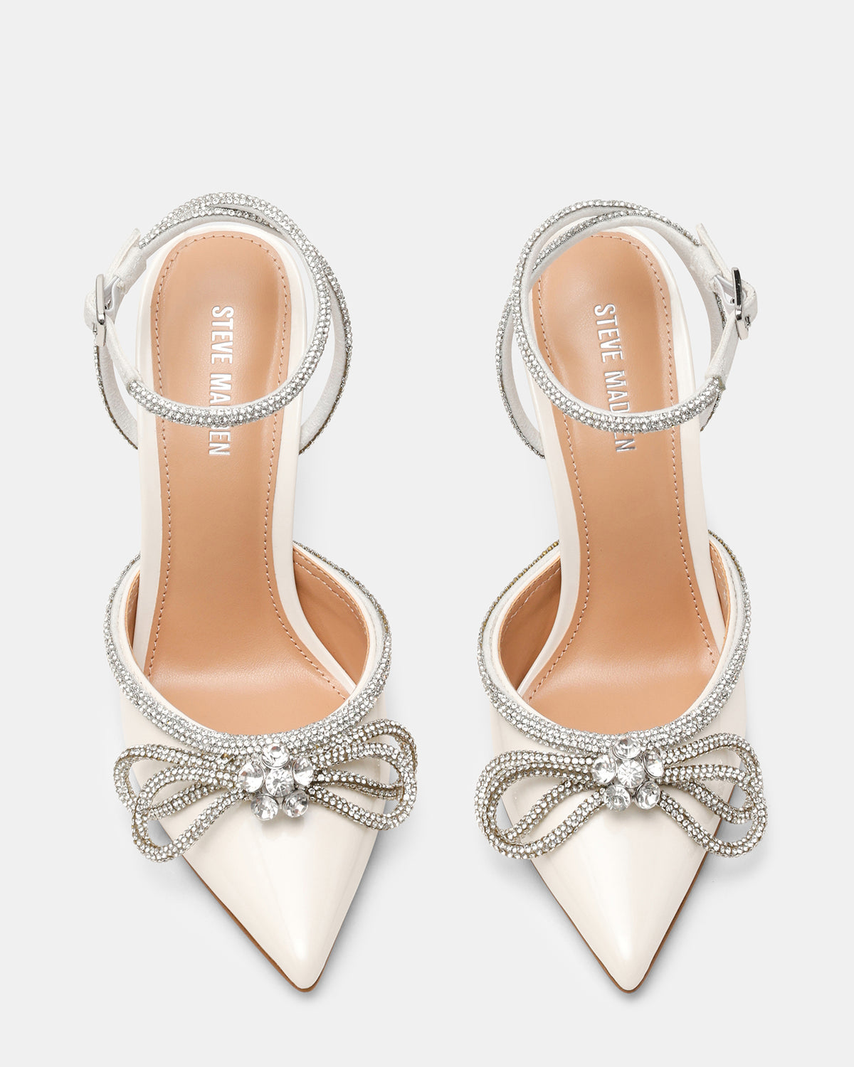 VIABLE Off-White Women's Rhinestone-Embellished Stilettos | Steve Madden Value