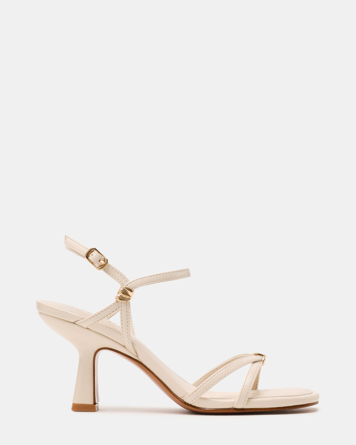 POSY Bone Gold-Detail Strappy Square-Toe Women's Heel | Steve Madden Popular