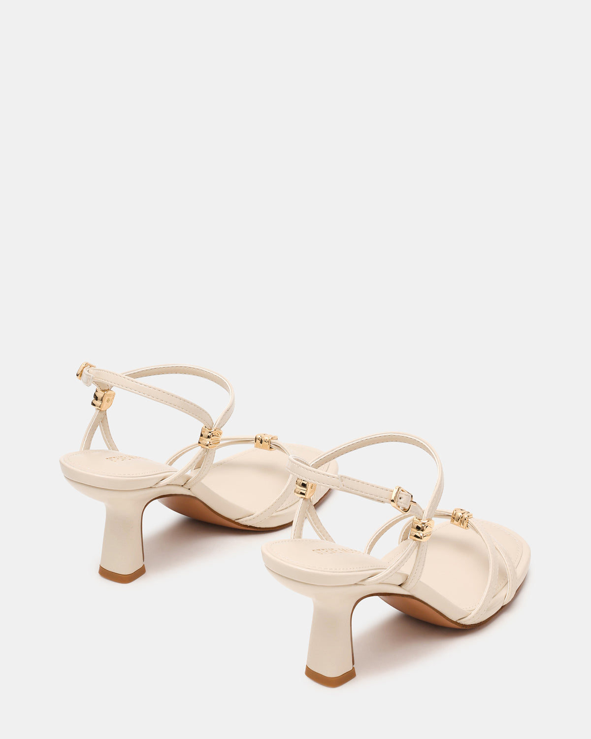 POSY Bone Gold-Detail Strappy Square-Toe Women's Heel | Steve Madden Popular