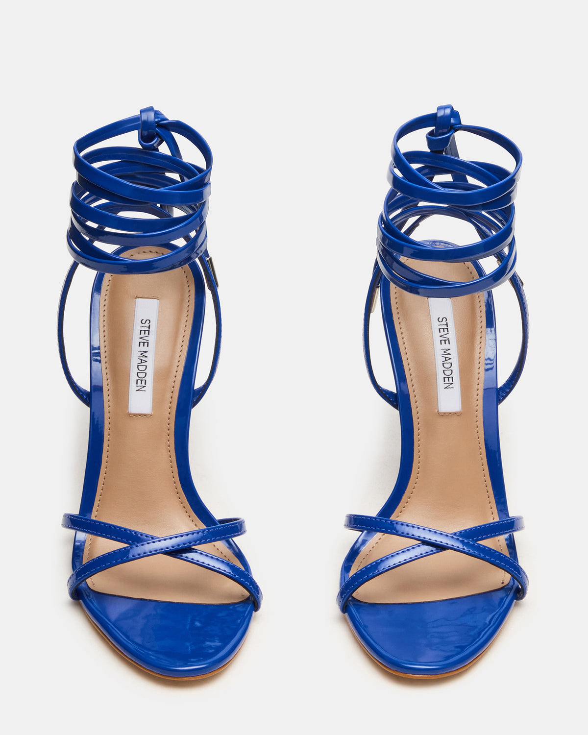 NERI Cobalt Patent Strappy Stiletto Round-Toe Women's Heel | Steve Madden Signature