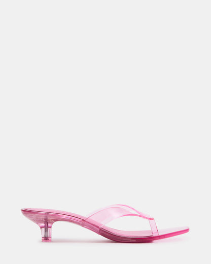 TRACIE Jelly Pink Thong Strap Women's Kitten Heel | Steve Madden Best Price