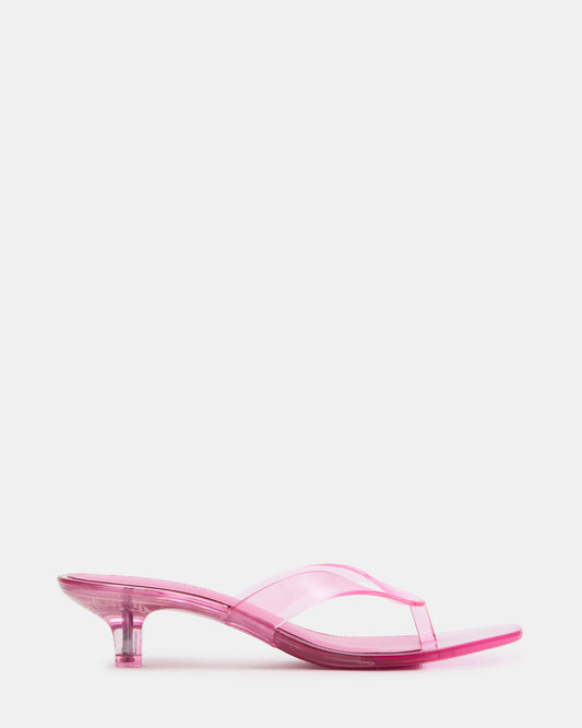 TRACIE Jelly Pink Thong Strap Women's Kitten Heel | Steve Madden Best Price