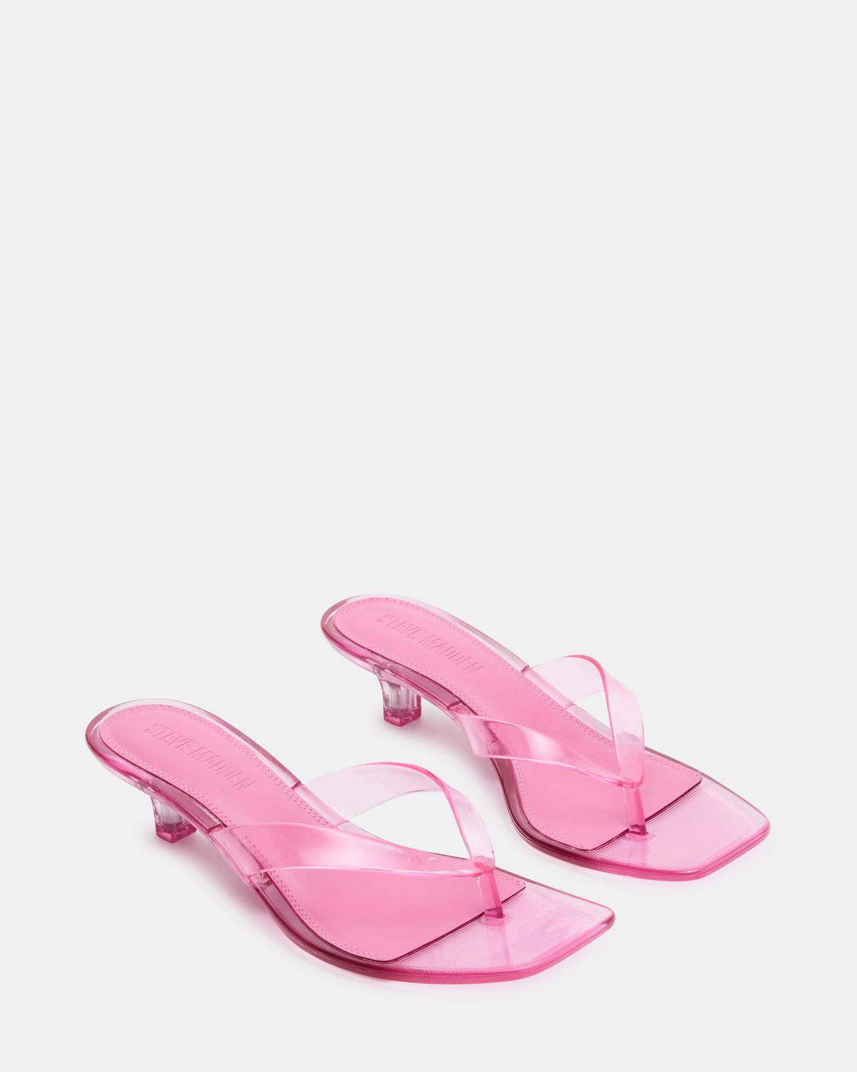 TRACIE Jelly Pink Thong Strap Women's Kitten Heel | Steve Madden Best Price